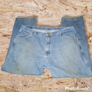 🤑5/$12! Wrangler Regular Fit Denim Jeans Size 42x29 *Stains*SEE PHOTO